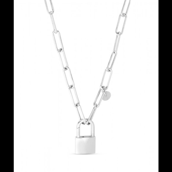 Sterling Silver Lock Link Necklace